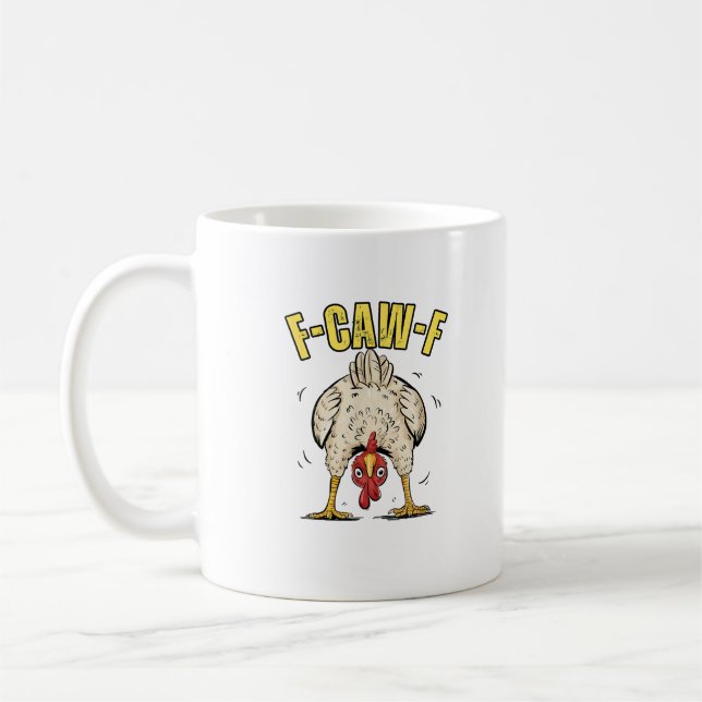 Mug Poulet Drôle Fesse F-Caw-F Coq Poulette de Campagn (Gauche)