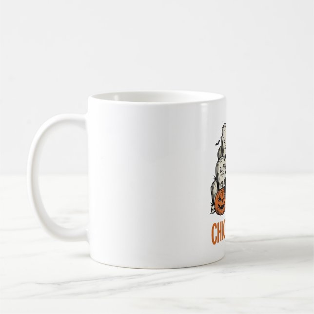 Mug Poulet drôle ou traiter Graphique de poulet Hallow (Gauche)