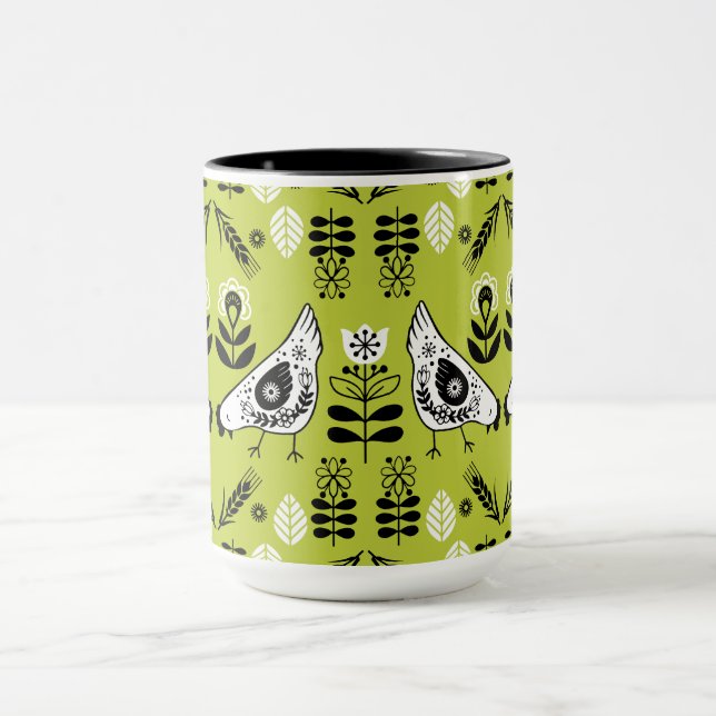 Mug Poulet Hen Folk Art (Centre)