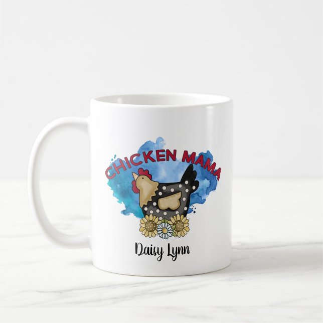 Mug Poulet Mama Rustique Personnalisé (Gauche)