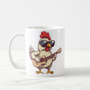 Mug Poulet Mignon Jouant de la Guitare Poulets Musicie