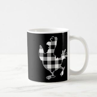 Mug Poulet Noir &amp; Bison blanc Plaid Merry Chri