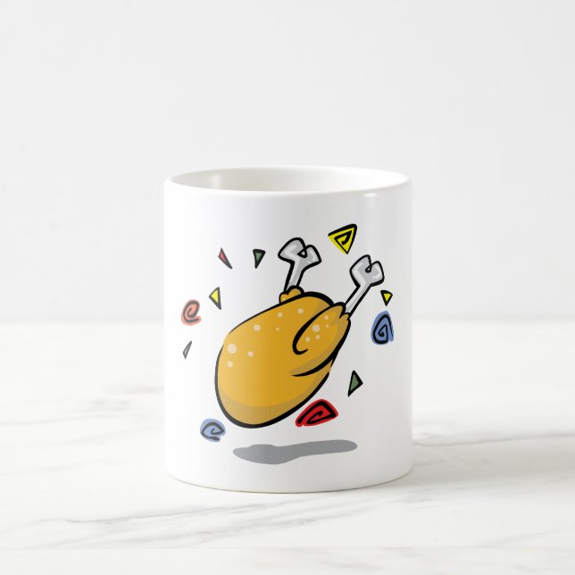 Mug Poulet rôti de dessin animé drôle qui tombe (Centre)