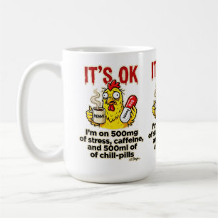 Mug Poulet Stressé Amoureux de Café Drôle Vie de Maman