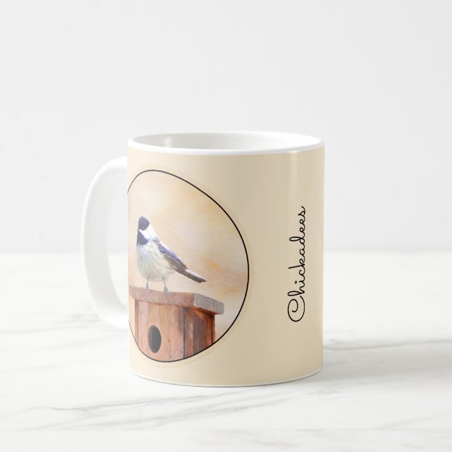 Mug Poulet sur la peinture d'oiseaux Art original (Devant gauche)