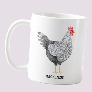 Mug Poulet Wyandotte Aquarelle Personnalisée Amusante
