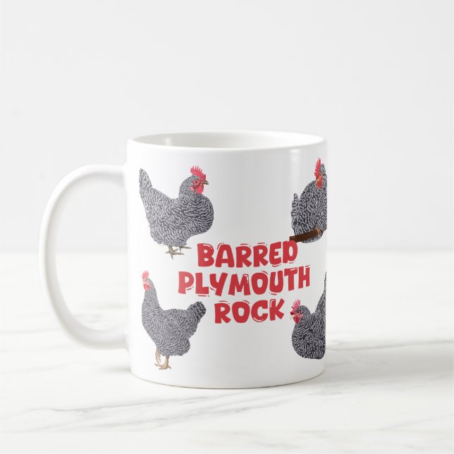 Mug Poulets de roche de Plymouth barrés (Gauche)