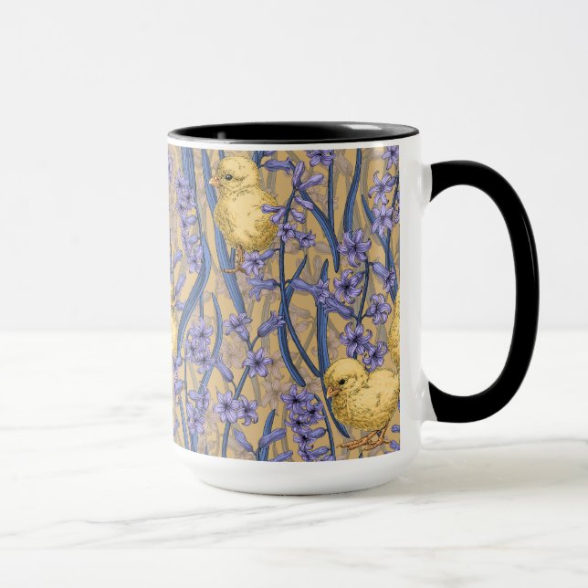 Mug Poulets et hyacinthes jaunes (Droite)