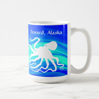Mug Poulpe 6 sur le vert bleu, Seward - 15 onces.