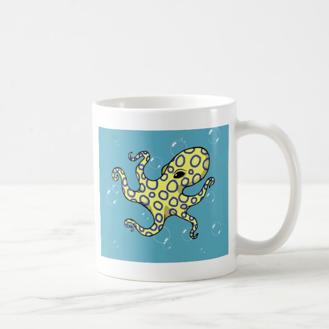Mug Poulpe bagué bleu (Droite)