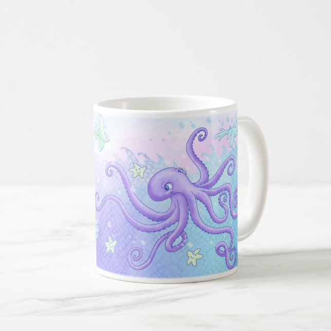 Mug Poulpe et amis (cheveux foncés) (Devant droit)