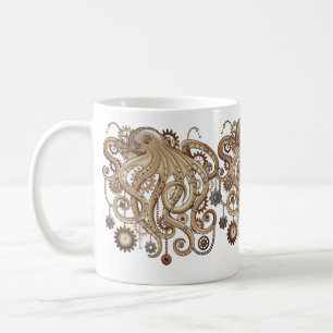 Mug Poulpe Steampunk Rétro Fantastique Mécanique