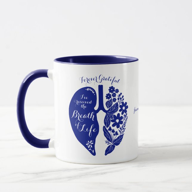 Mug Poumon Greffe Fleur Sauvage Souffle de Vie Sur Mes (Gauche)