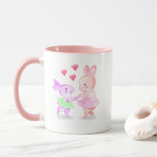 Mug Poumon rose et poignée Bunnies dansantes Tutu