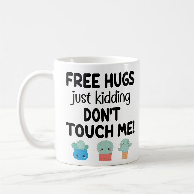 Mug Poumons gratuits jolis cactus ne me touchent pas S (Gauche)
