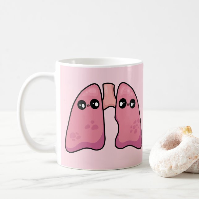 Mug Poumons mignons - Biologie humaine (Avec donut)