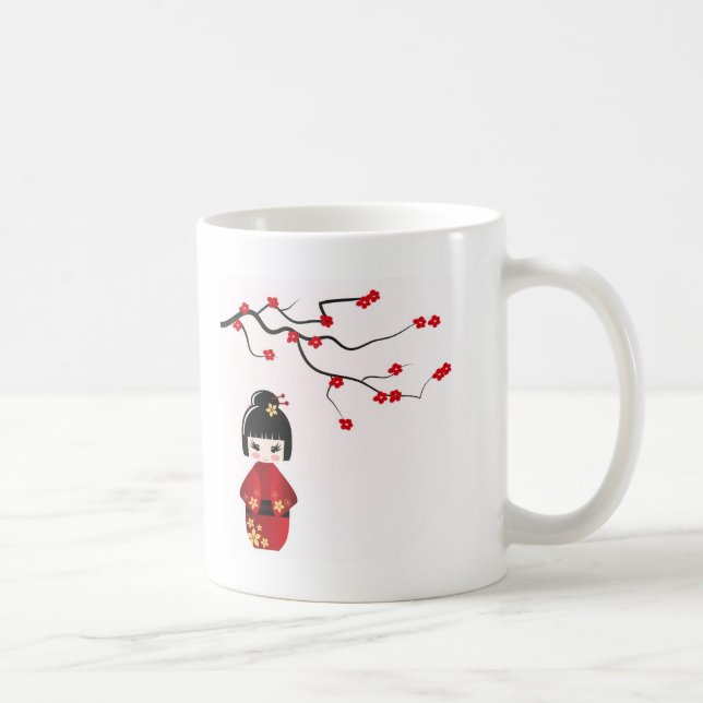 Mug Poupée de Kokeshi sous la branche de Sakura (Droite)