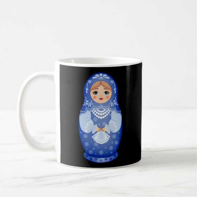 Mug Poupée de nidification russe Blue Matryoshka (Gauche)