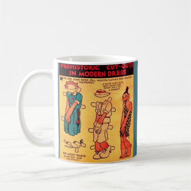 Mug Poupée en papier de bande dessinée des années 1930 (Gauche)