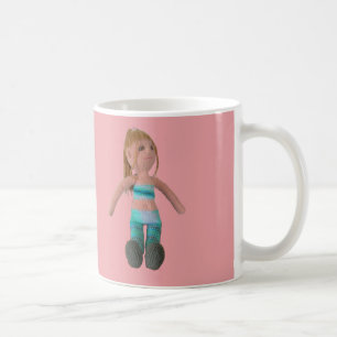 Mug - Poupée fille sur Arrière - plan rose