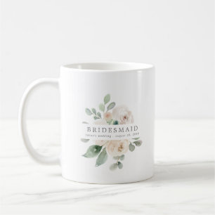 Mug Poupée florale de rose blanche ivoire