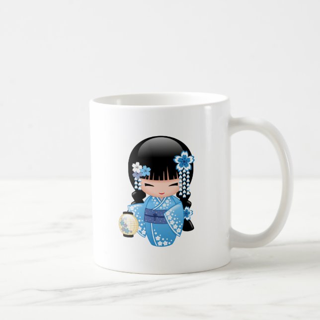 Mug Poupée Kokeshi d'hiver - mignonne Japonaise Geisha (Droite)