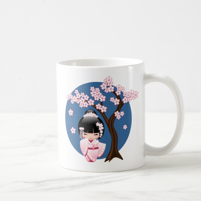 Mug Poupée Kokeshi Kimono Rose Sakura (Droite)