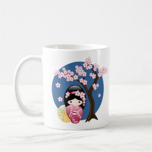 Mug Poupée Kokeshi Printemps - Cute Geisha Japonaise s