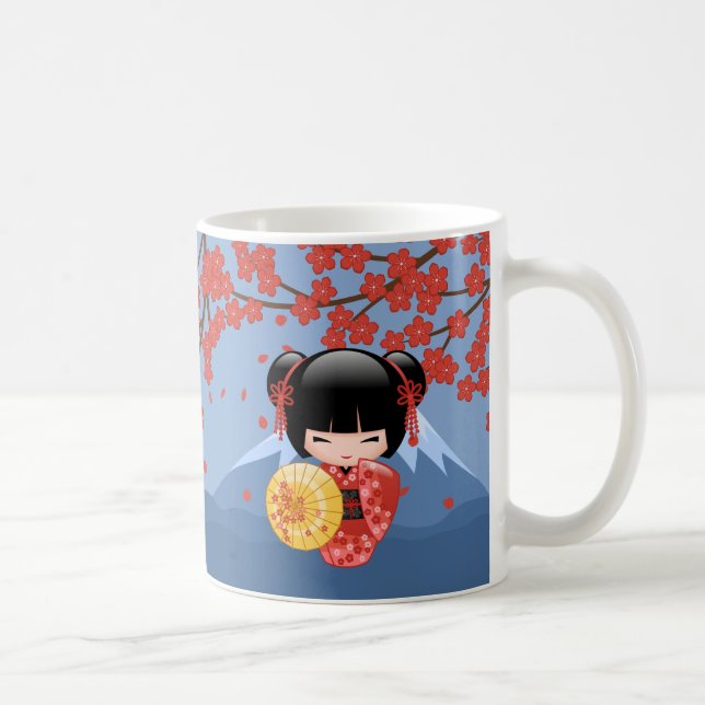 Mug Poupée rouge de Sakura Kokeshi - fille de geisha (Droite)