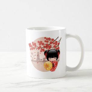 Mug Poupée rouge Sakura Kokeshi - Geisha japonais