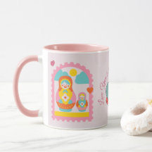 Poupée russe rose Matryoshka mignonne