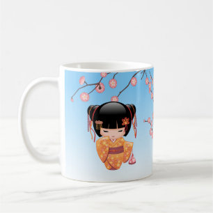 Mug Poupée Ume Kokeshi - Japonaise Geisha Girl Blue