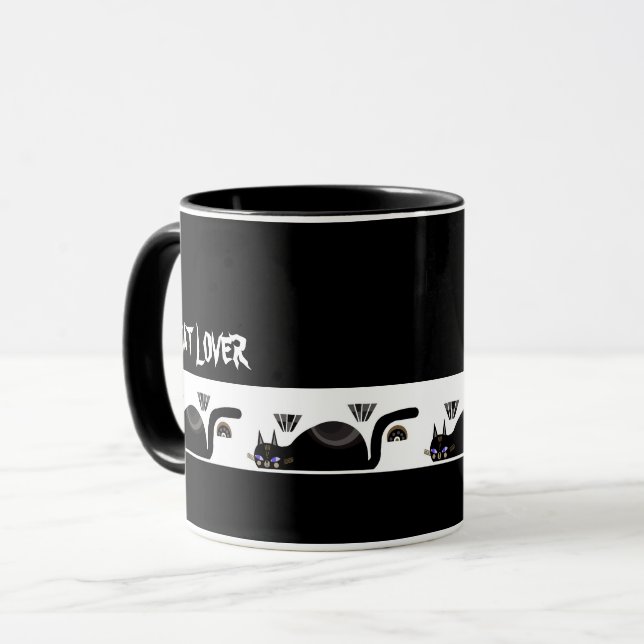 MUG POUR AMATEUR DE CHAT NOIR (Devant gauche)