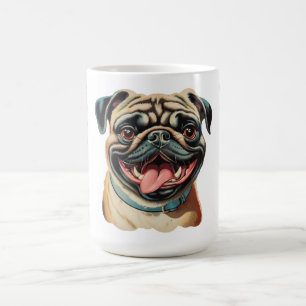 Mug pour amateur de chien Pug mignon souriant