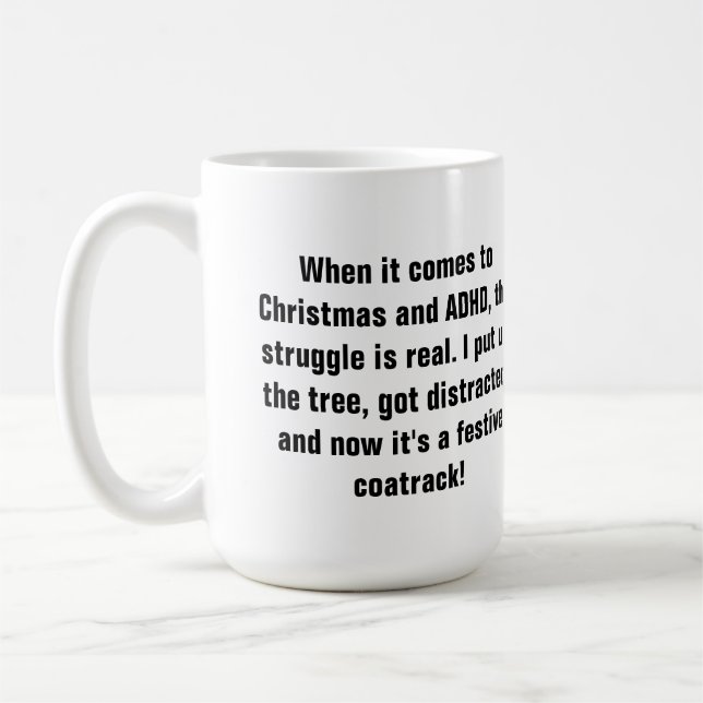 Mug pour avion de combat ADHD en face d'un Noël (Gauche)