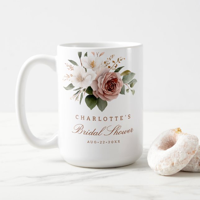 Mug pour Baby Shower Floral d'Automne – Cadeau Per (Avec donut)