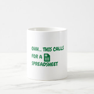 Mug Pour cela, il faut une feuille de calcul
