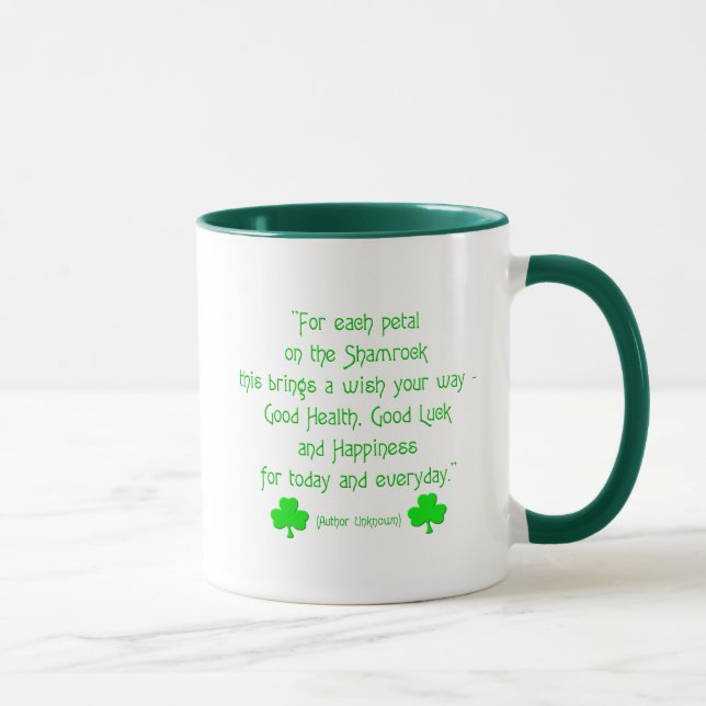 Mug Pour chaque pétale sur le shamrock... (Droite)