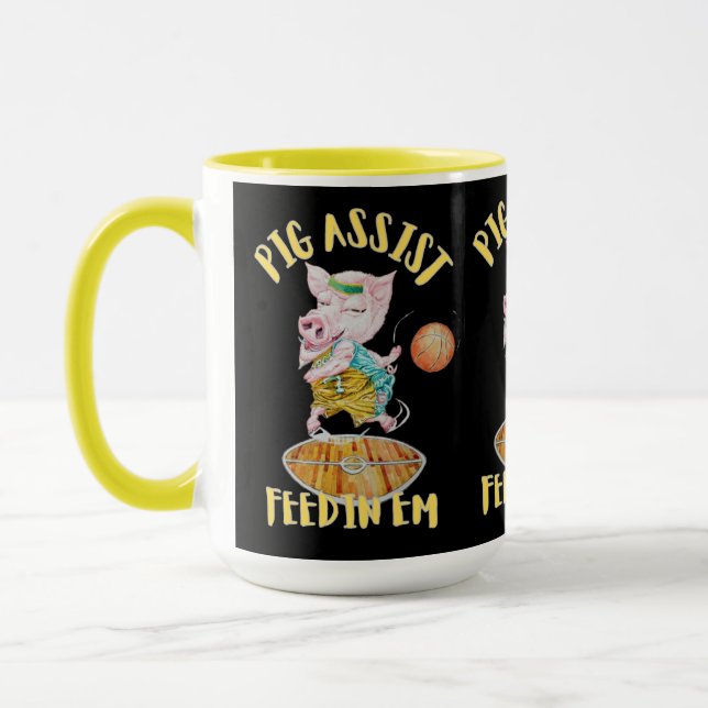 MUG POUR COCHON DE BASKETBALL ASSISTÉ  (Gauche)