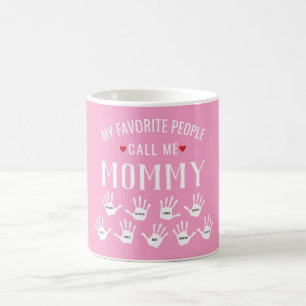 Mug Pour des noms de Handprint d'enfants de maman ou