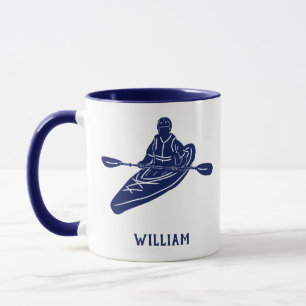 Mug Pour Kayakers Personnalisé Navy Blue Kayak