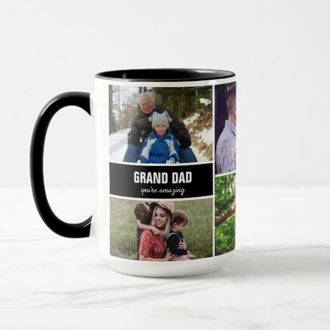 Mug pour la famille Grand papa Photo Collage (Gauche)