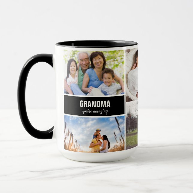 Mug pour la famille GRANDMA Photo Collage personna (Gauche)