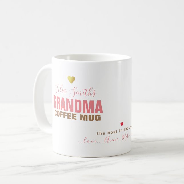 Mug pour la meilleure grand-mère jamais, avec amou (Devant gauche)