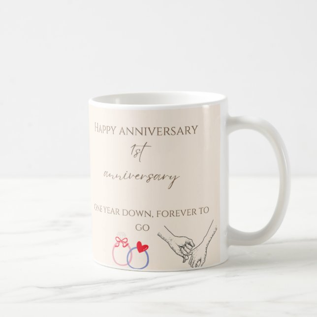 Mug pour le 1er anniversaire de mariage – Une anné (Droite)