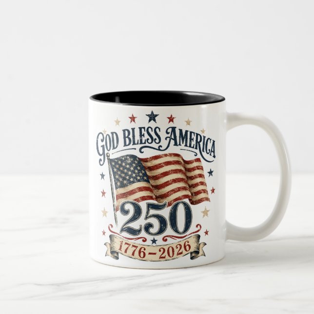 Mug pour le 250e anniversaire de Dieu bénisse l'Am (Droit)