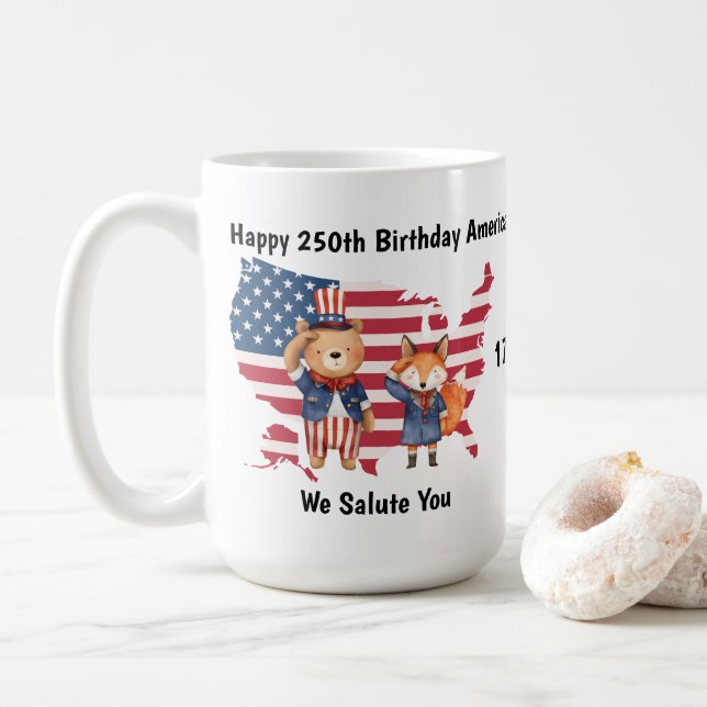 Mug pour le 250e anniversaire de l'Amérique (Avec donut)