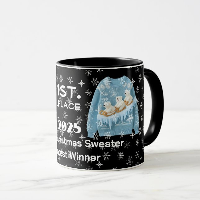 Mug pour le gagnant du concours de Pull de Noël ta (Devant droit)