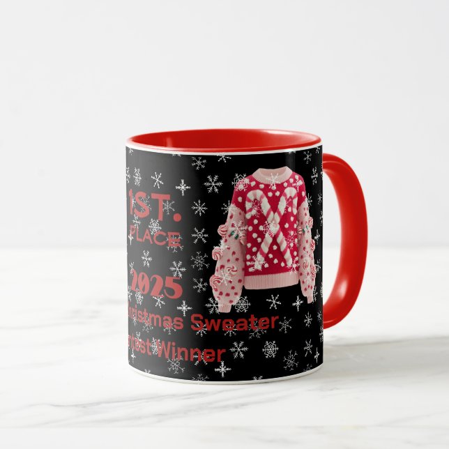 Mug pour le gagnant du concours de Sweater de Noël (Devant droit)