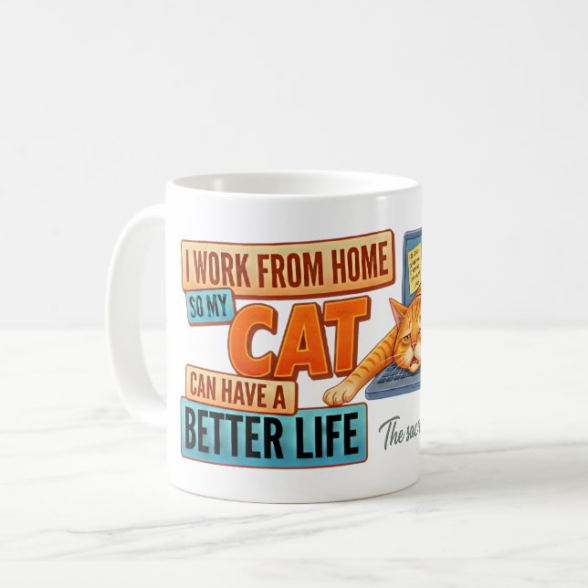 Mug pour le Travail à Domicile - Cadeau drôle pour (Devant gauche)